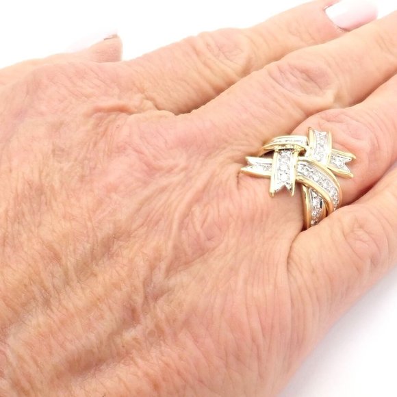 Rare! Authentic Tiffany & Co Platinum Diamond Ribbon Box Ring - Picture 8 of 9